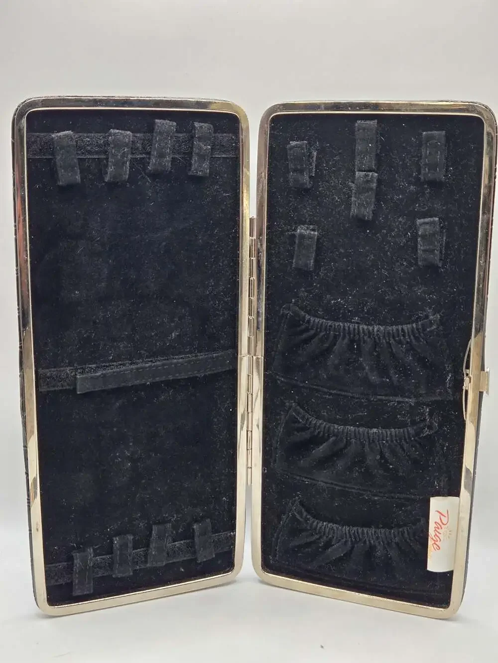 Paige Products Black Faux Crocodile Embossed Hard Shell Jewelry Travel Organizer